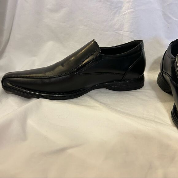 NWT Bruno Marc Men's Loafers M Giorgio Black Square Bicycle Toe Shoes Size 8 - Picture 5 of 11